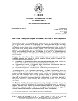 RC58-Behaviour change strategies and health: the role of health