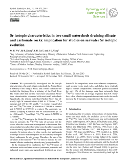 Sr isotopic characteristics in two small watersheds draining silicate