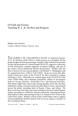 Teaching WEB Du Bois and Religion