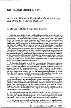 NOTES AND SHORT ESSAYS A Note on Gilmore`s The Novel in the