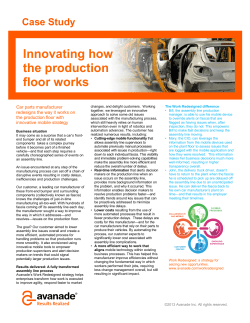 Innovating how the production floor works
