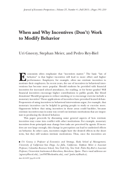 When and Why Incentives (Don`t) Work to Modify