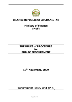 The Rules Of Procedure For Public Procurement