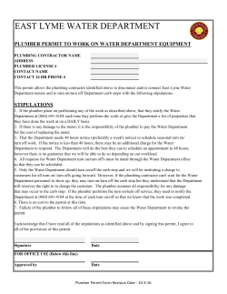 Plumber Permit Form