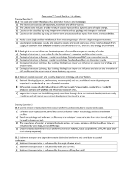 A level Geography Year 12 Revision