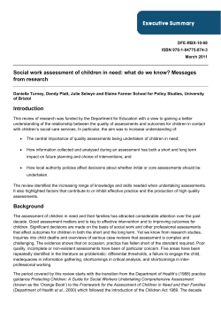 Social work assessment of children in need: what do we know