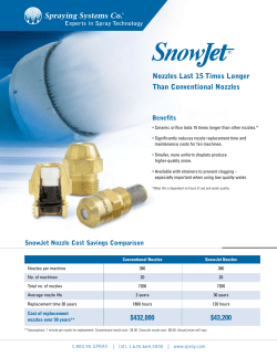 Nozzles Last 15 Times Longer Than Conventional Nozzles $432000