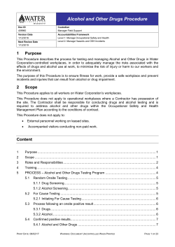 Alcohol and Other Drugs Procedure