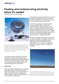 Floating wind turbines bring electricity where it`s needed