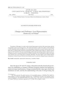 Local Representative Democracy in Poland1
