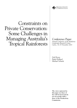 Constraints on Private Conservation: Some Challenges in Managing