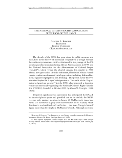 the national citizen`s rights association: precursor of