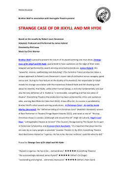 STRANGE CASE OF DR JEKYLL AND MR HYDE