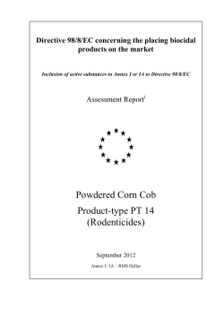 Powdered Corn Cob Product-type PT 14 - CIRCABC