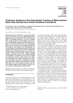 Proteomic Analysis of the Hydrophobic Fraction of Mesenchymal