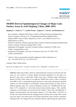 MODIS-Derived Spatiotemporal Changes of Major Lake Surface