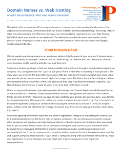 Domain Names vs. Web Hosting