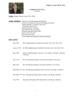 Bridget F. Grant, Ph.D., Ph.D. CURRICULUM VITAE