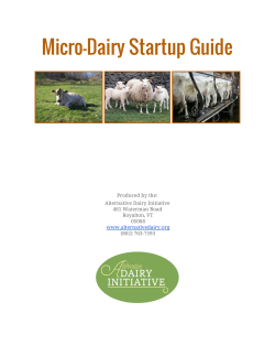 Micro-Dairy Startup Guide - Alternative Dairy Initiative