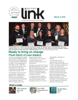 e-Link - March 3, 2016 - Regina Qu`Appelle Health Region