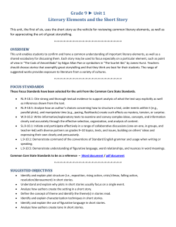 Literary Elements and the Short Story