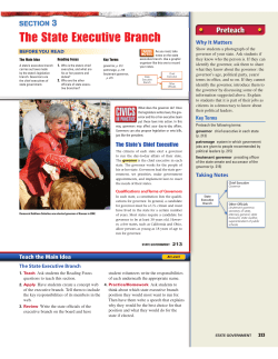 The State Executive Branch - Fulton Independent School