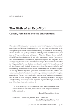 Ecofeminism, Motherhood, and the Post-Apocalyptic
