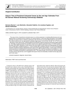Sojourn Time of Preclinical Colorectal Cancer by Sex and Age