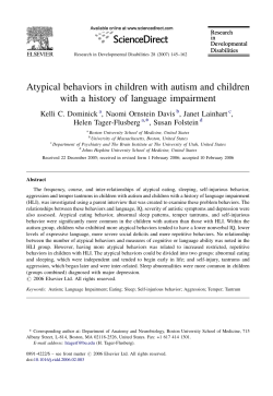 Atypical behaviors in children with autism and