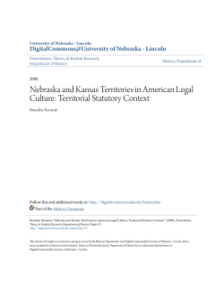 Nebraska and Kansas Territories in American Legal Culture