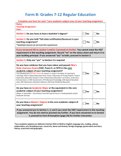 HQT Toolkit Form B - Grades 7