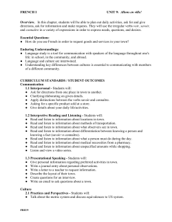 Unit 9 - Allons en ville!