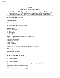 Example Site Eligibility Determination Outline Modified Based on