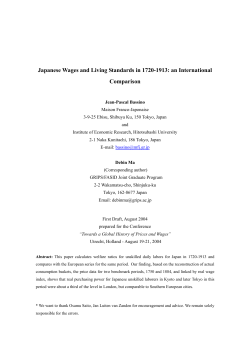 Japanese Wages and Living Standards in 1720-1913