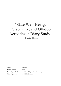 State Well-Being, Personality, and Off-Job