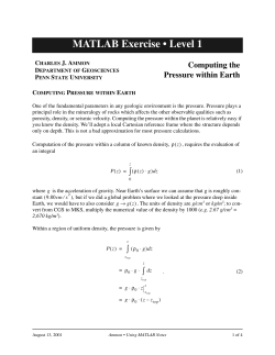 MATLAB Exercise &bull; Level 1