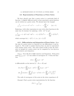 4.6. Representation of Functions as Power Series We have already