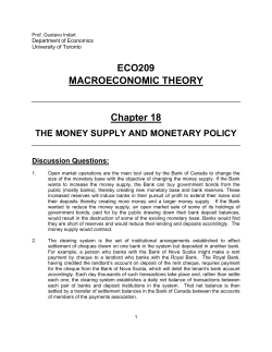 ECO209 MACROECONOMIC THEORY Chapter 18