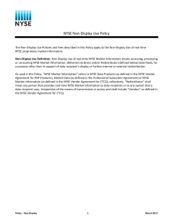 NYSE Non-Display Use Policy