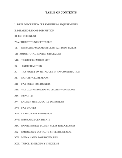 TABLE OF CONTENTS - Tripoli Wisconsin