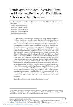 Employers` Attitudes Towards Hiring and Retaining People with