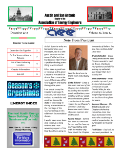 December, 2015 - Austin &ndash; San Antonio Chapter