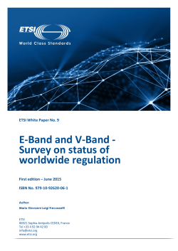 ETSI White Paper No. 9: E-Band and V-Band