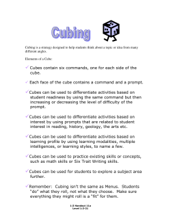 Cubes contain six commands, one for each side of the cube. Each
