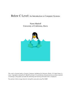 Below C Level:An Introduction to Computer Systems
