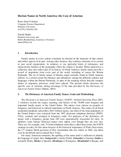 Iberian Names in North America: the Case of