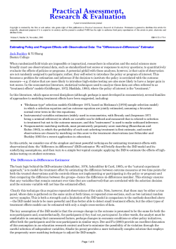 Differences-in-Differences - Practical Assessment, Research