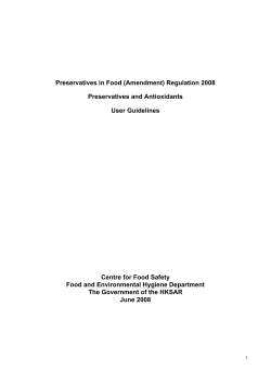 Preservatives in Food (Amendment) Regulation 2008 Preservatives