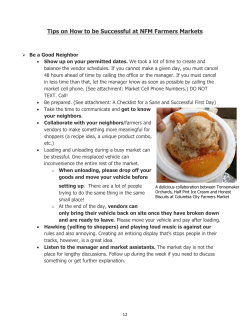 Tips on How to be Successful at NFM Farmers Markets