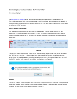Downloading GuruFocus Data into Excel: the Powerful GURUF New